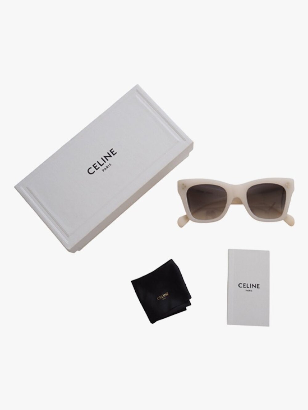 CELINE | "TILDA" SUNGLASSES IN OFF-WHITE BEIGE ACETATE - Picture 7 of 7